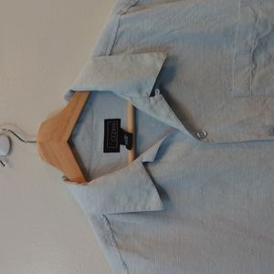 Cezani XL Silk/Linen Pale Blue Shirt